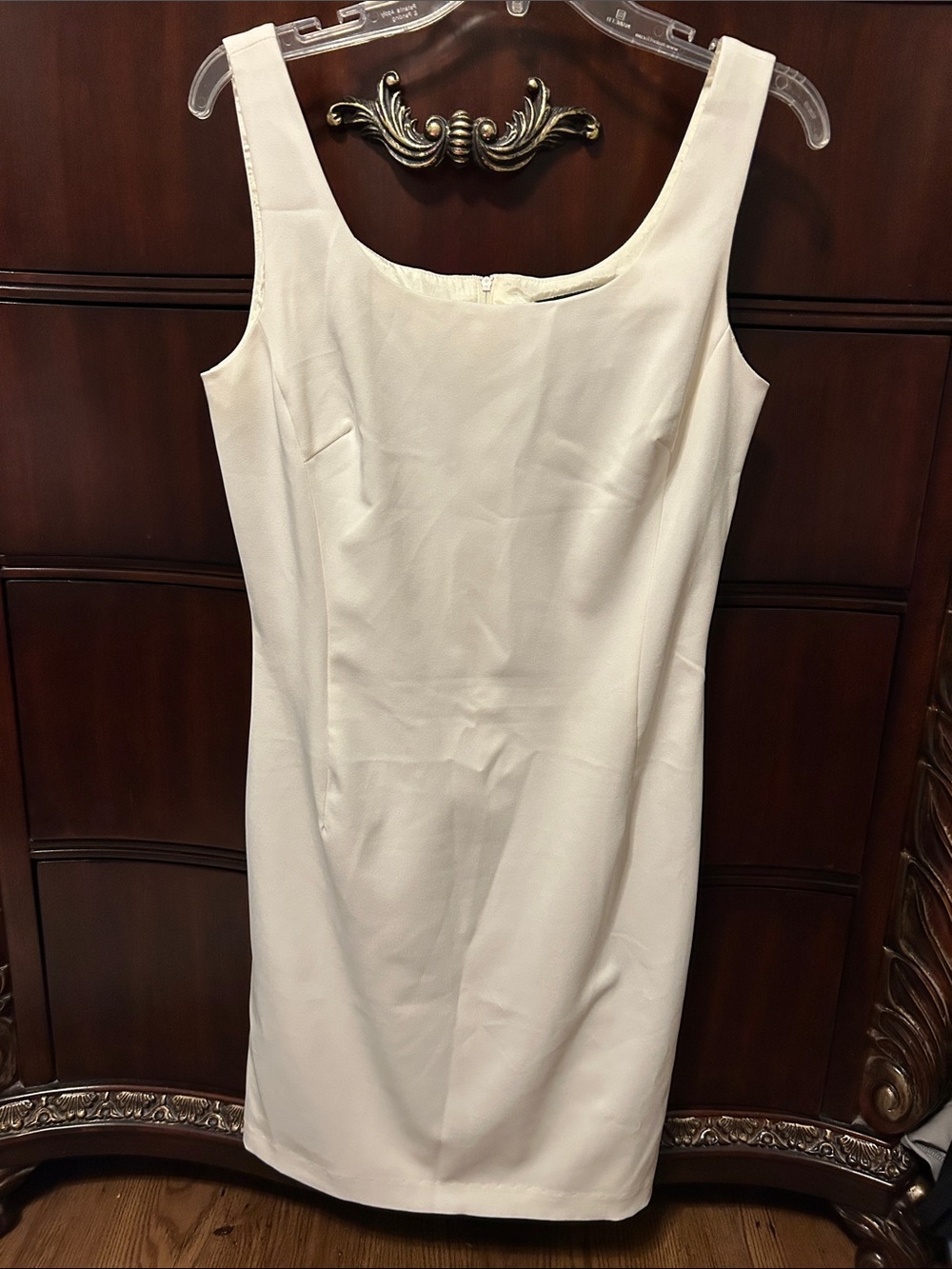 B Darlin Cream Square-Neck Midi Sheath Dress